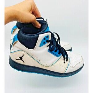 Nike Air Jordan 1 Flight Men Basketball Sneakers 555798-106 Size 9.5 white blue